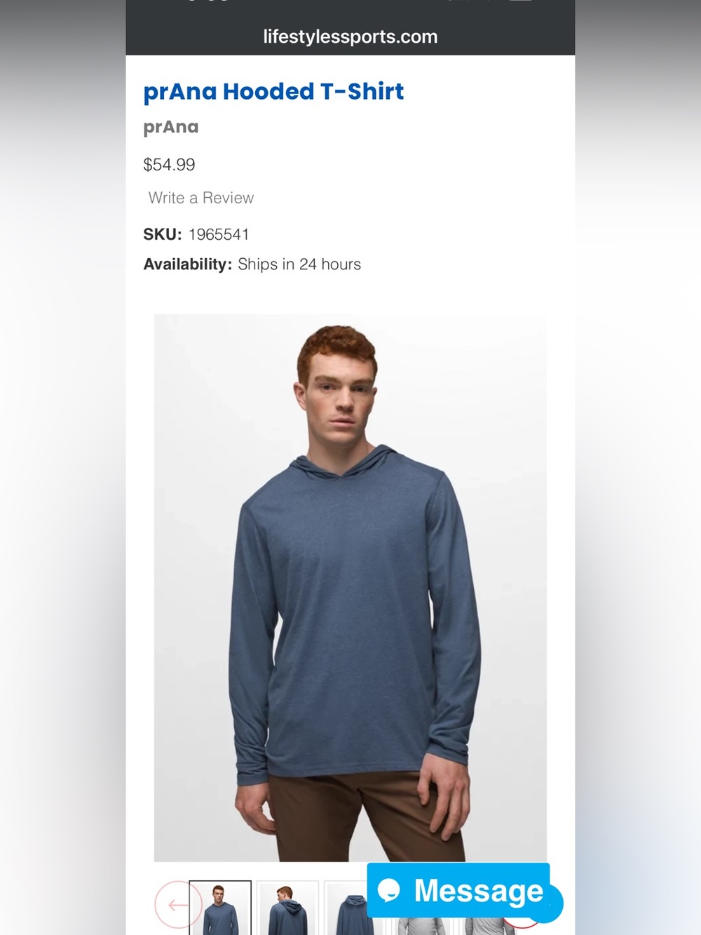 Men's Prana Hooded Long-Sleeve Shirt, XL - Picture 8 of 8